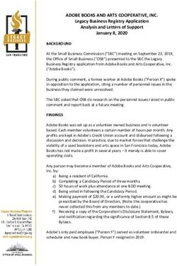 ADOBE BOOKS AND ARTS COOPERATIVE, INC - Legacy Business Registry Application Analysis and Letters of Support January 8, 2020