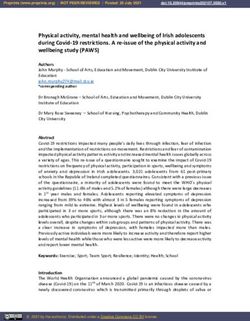 Physical Activity Mental Health And Wellbeing Of Irish Adolescents