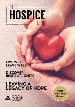 LEAVING A LEGACY OF HOPE - LIVE WELL. LEAVE WELL. DISCOVER, RESPECT, IGNITE PLUS - Singapore Hospice Council