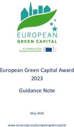 European Green Capital Award 2023 Guidance Note - May 2020 www.ec.europa.eu/europeangreencapital - Europa EU