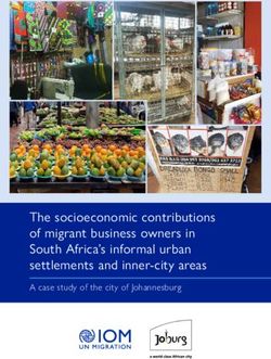 The socioeconomic contributions of migrant business owners in South Africa's informal urban settlements and inner-city areas - A case study of the ...
