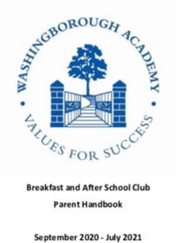 Breakfast and After School Club Parent Handbook September 2020 - July 2021