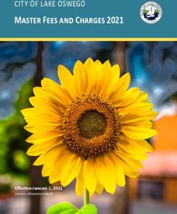 Master Fees and Charges 2021 - CITY OF LAKE OSWEGO - Effective January 1, 2021