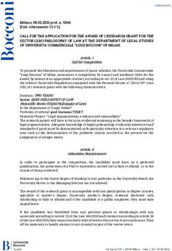 Milano, 08.02.2021 prot. n. 5644 Cod. riferimento: C3 1 L - CALL FOR THE APPLICATION FOR THE AWARD OF 1 RESEARCH GRANT FOR THE SECTOR 12/H3 ...