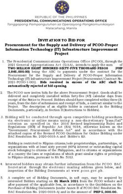 INVITATION TO BID FOR Procurement For The Supply And Delivery Of PCOO