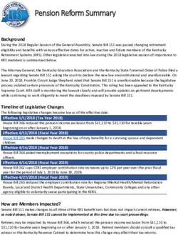 Pension Reform Summary - Kentucky Retirement Systems