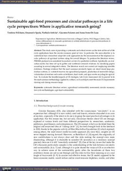 Sustainable agri-food processes and circular pathways in a life cycle perspectives: Where is applicative research going? - Preprints.org