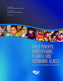 CHILD POVERTY, UNINTENTIONAL INJURIES AND FOODBORNE ILLNESS - Are Low-Income Children at Greater Risk?