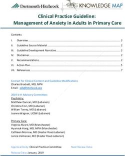 Clinical Practice Guideline Management Of Anxiety In Adults In Primary