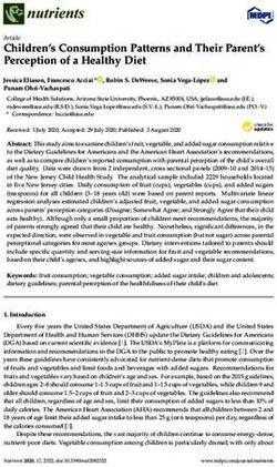 Children's Consumption Patterns and Their Parent's Perception of a Healthy Diet - MDPI
