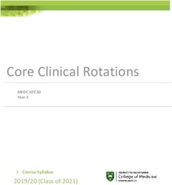 Core Clinical Rotations - 2019/20 (Class of 2021) Course Syllabus - College of Medicine