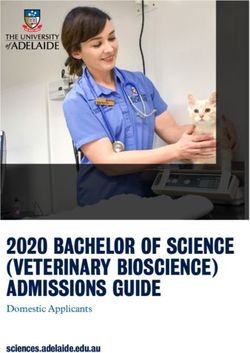 2020 BACHELOR OF SCIENCE (VETERINARY BIOSCIENCE) ADMISSIONS GUIDE - Domestic Applicants