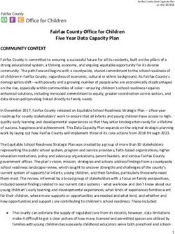 Fairfax County Office for Children Five Year Data Capacity Plan