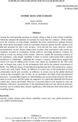 COSMIC RAYS AND CLIMATE - EUROPEAN ORGANIZATION FOR NUCLEAR RESEARCH