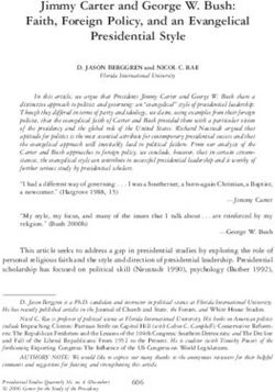 Jimmy Carter and George W. Bush: Faith, Foreign Policy, and an Evangelical Presidential Style