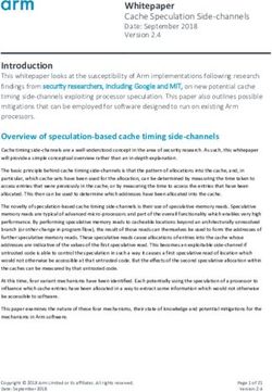 Whitepaper Cache Speculation Side-channels Date: September 2018 Version 2.4 - Arm Developer