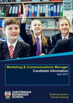 Marketing & Communications Manager Candidate Information - April 2021