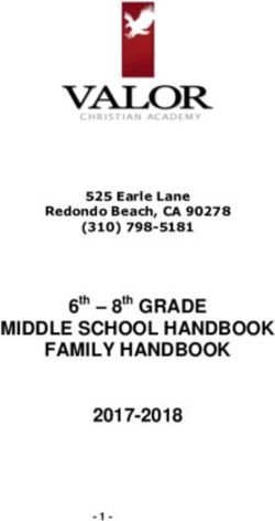 MIDDLE SCHOOL HANDBOOK FAMILY HANDBOOK - 2017-2018 6th - 8th GRADE 525 Earle Lane
