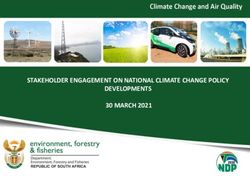 STAKEHOLDER ENGAGEMENT ON NATIONAL CLIMATE CHANGE POLICY DEVELOPMENTS 30 MARCH 2021