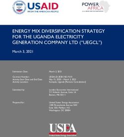 ENERGY MIX DIVERSIFICATION STRATEGY FOR THE UGANDA ELECTRICITY GENERATION COMPANY LTD ("UEGCL")