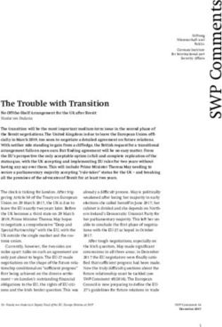 The Trouble with Transition - No Off-the-Shelf Arrangement for the UK ...
