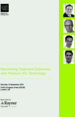 Maximising Treatment Outcomes with Premium IOL Technology - Saturday 13 September 2014 XXXII Congress of the ESCRS London, UK
