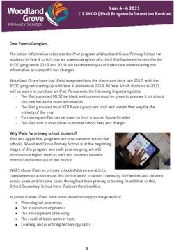 1:1 BYOD (iPad) Program Information Booklet - Woodland Grove Primary School