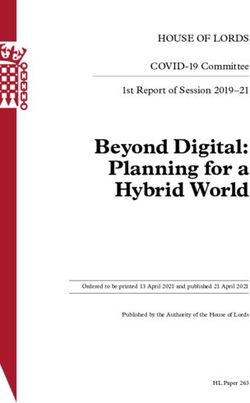 Beyond Digital: Planning for a Hybrid World - HOUSE OF LORDS COVID-19 Committee 1st Report of Session 2019-21 - Committees