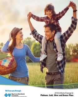 2018 Certificate of Coverage for Platinum, Gold, Silver and Bronze Plans - BCBSVT