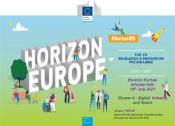 THE EU RESEARCH INNOVATION PROGRAMME Horizon Europe InfoDay Italy