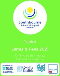 Junior Dates & Fees 2021 - 10-15 years (homestay) 9-16 years (residence) - Southbourne School of English