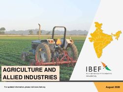 AGRICULTURE AND ALLIED INDUSTRIES - August 2020