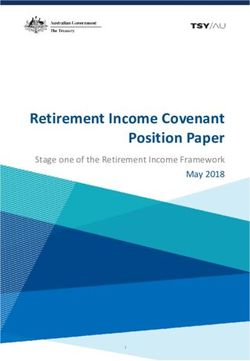 Retirement Income Covenant Position Paper - Stage one of the Retirement Income Framework May 2018 - Treasury