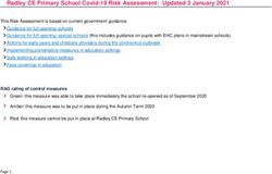 Radley CE Primary School Covid-19 Risk Assessment: Updated 3 January 2021