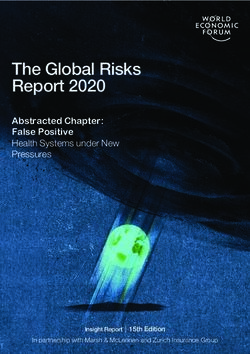 The Global Risks Report 2020 - Abstracted Chapter: False Positive Health Systems under New Pressures - Zurich Insurance