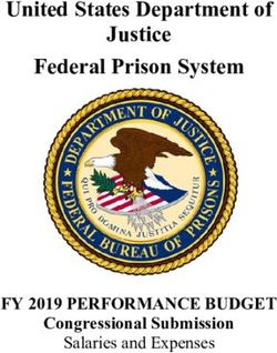 United States Department of Justice Federal Prison System - FY 2019 PERFORMANCE BUDGET Congressional Submission