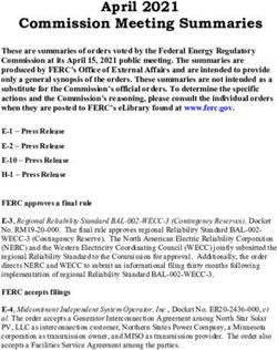 April 2021 Commission Meeting Summaries - Federal Energy ...