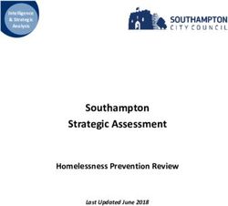 Southampton Strategic Assessment - Homelessness Prevention Review Last Updated June 2018 - Public Health Southampton
