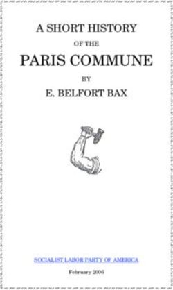 PARIS COMMUNE A SHORT HISTORY E. BELFORT BAX