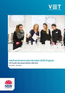Adult and Community Education (ACE) Program - ACE Provider Operating Guidelines 2020-2021