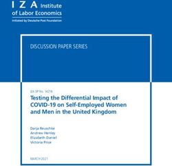 Testing the Differential Impact of COVID-19 on Self-Employed Women and Men in the United Kingdom - IZA DP No. 14216 MARCH 2021