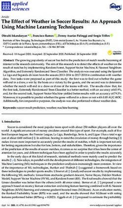 The Effect of Weather in Soccer Results: An Approach Using Machine Learning Techniques - MDPI