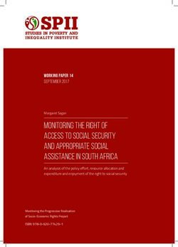 Monitoring the right of access to social security and appropriate social assistance IN South Africa