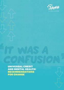 UNIVERSAL CREDIT AND MENTAL HEALTH: RECOMMENDATIONS FOR CHANGE - SAMH