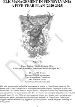 ELK MANAGEMENT IN PENNSYLVANIA A FIVE-YEAR PLAN (2020-2025) - PA Game Commission