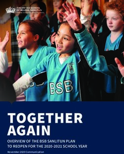 TOGETHER AGAIN OVERVIEW OF THE BSB SANLITUN PLAN TO REOPEN FOR THE 2020-2021 SCHOOL YEAR