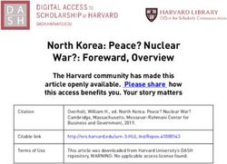 North Korea: Peace? Nuclear War?: Foreward, Overview - Harvard University