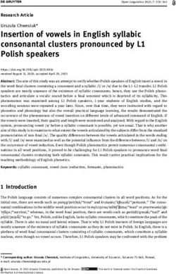 Insertion of vowels in English syllabic consonantal clusters pronounced by L1 Polish speakers