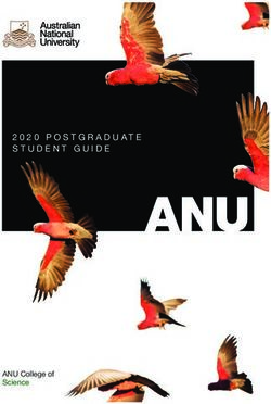 ANU College of Science - 2020 POSTGRADUATE STUDENT GUIDE