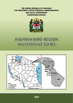 KILIMANJARO REGION INVESTMENT GUIDE - THE UNITED REPUBLIC OF TANZANIA THE PRESIDENT'S OFFICE REGIONAL ADMINISTRATION AND LOCAL GOVERNMENT ...